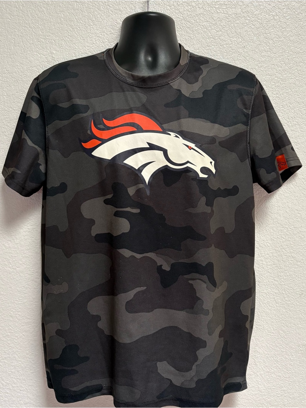 NFL Denver Broncos Black Camo Logo Tee with Orange Accent